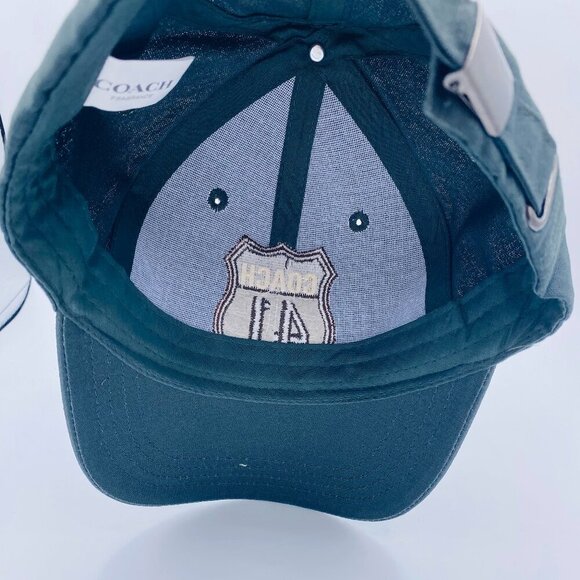 Coach Fragrance 41 Men’s Adjustable Baseball Cap, Forest Green Cotton Blend-NEW - Picture 4 of 7